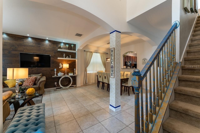 interior space with ornate columns