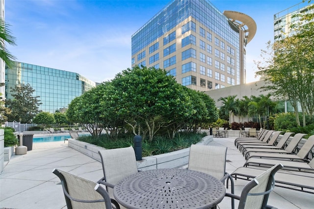 view of patio / terrace with a community pool