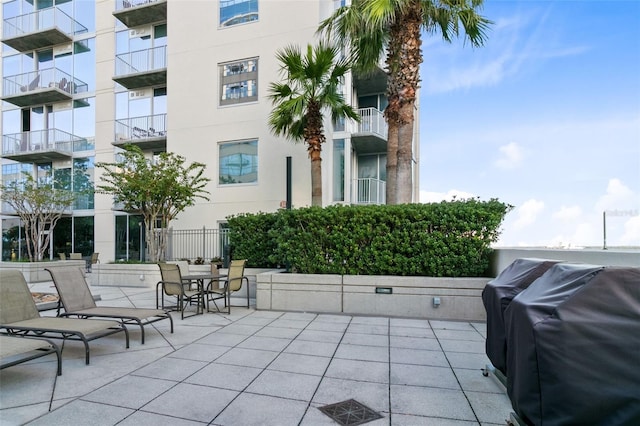 view of patio with area for grilling