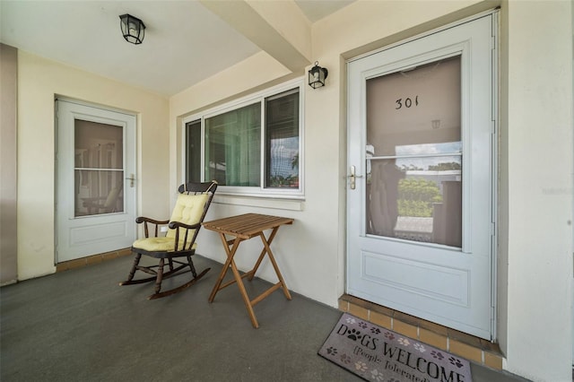 property entrance with a porch