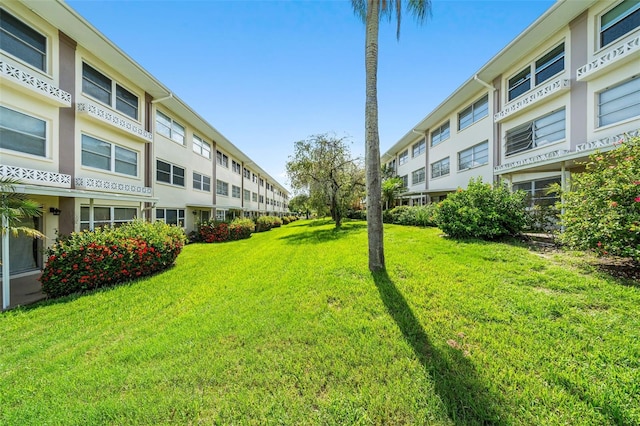 view of property's community with a yard