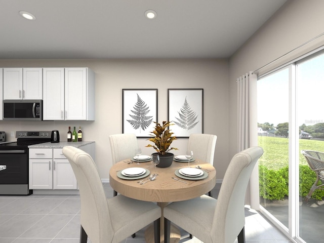 view of tiled dining room