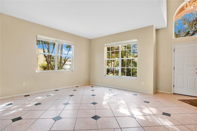 entrance foyer with light tile patterned flooring