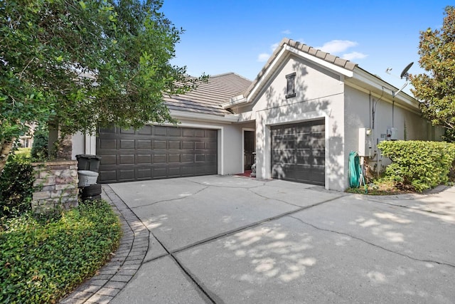 view of front of house with a garage