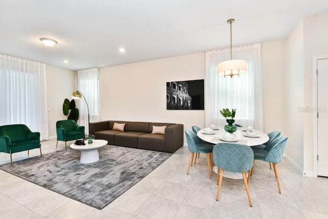 view of tiled living room