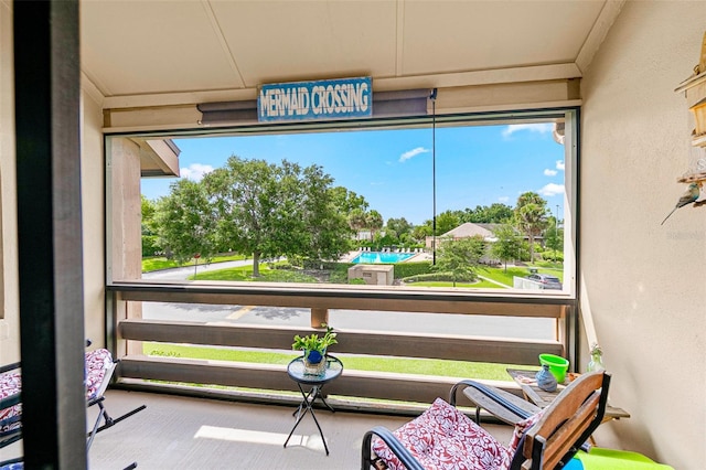 view of sunroom