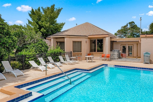 view of pool featuring a patio