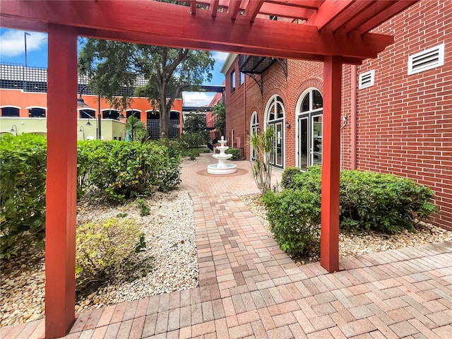 view of patio with a pergola