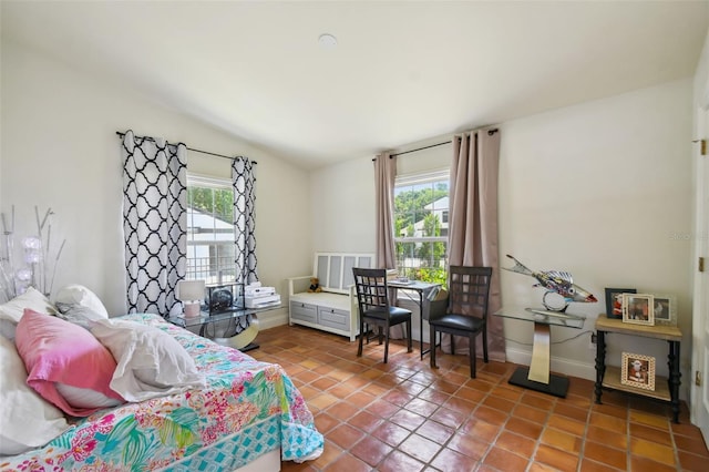 bedroom featuring tile patterned flooring