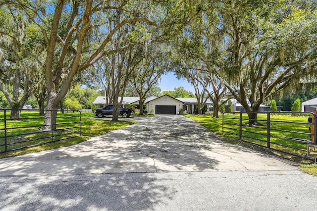 ranch-style house with a front yard