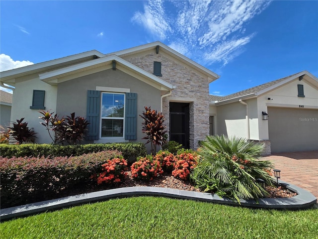 view of front of house with a garage