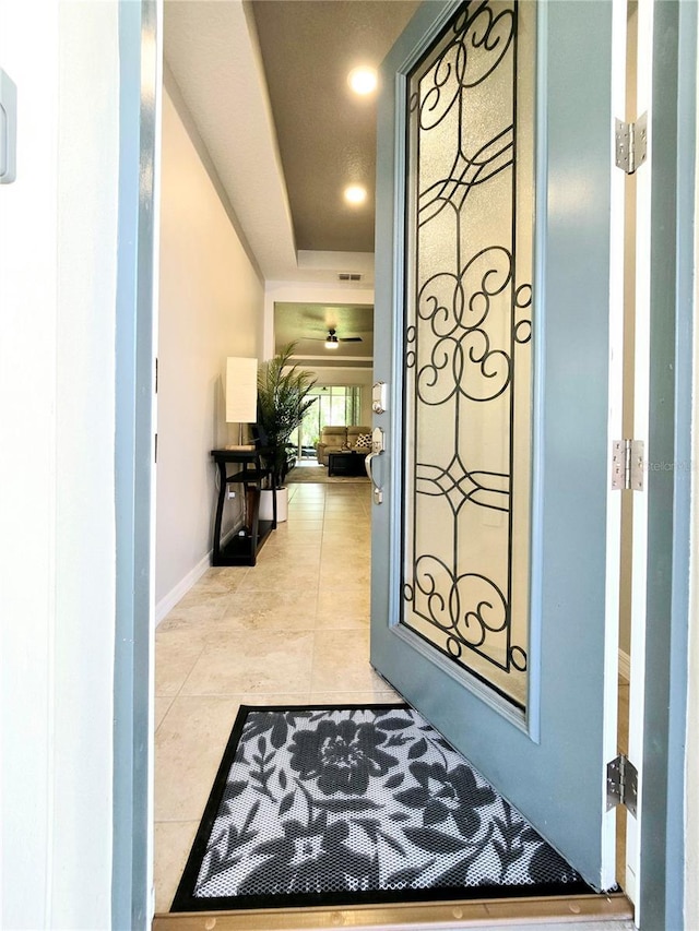 interior space with light tile patterned flooring