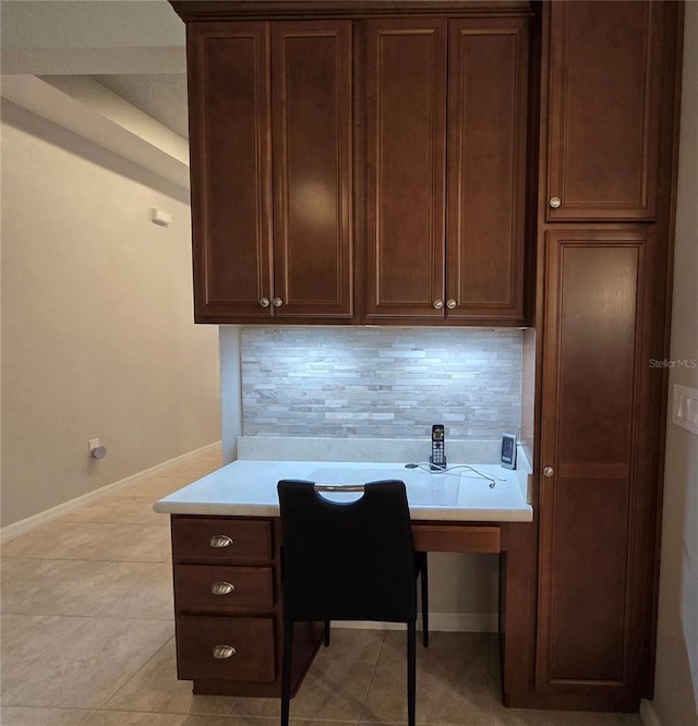 office with light tile patterned floors