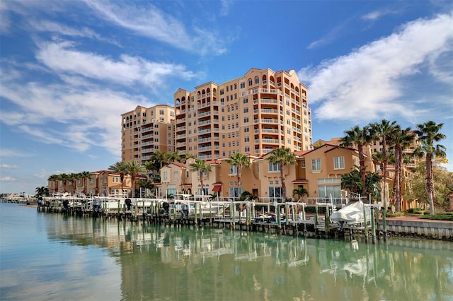 exterior space featuring a water view