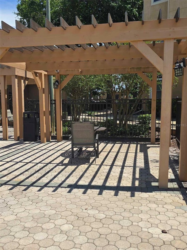 view of property's community with a pergola