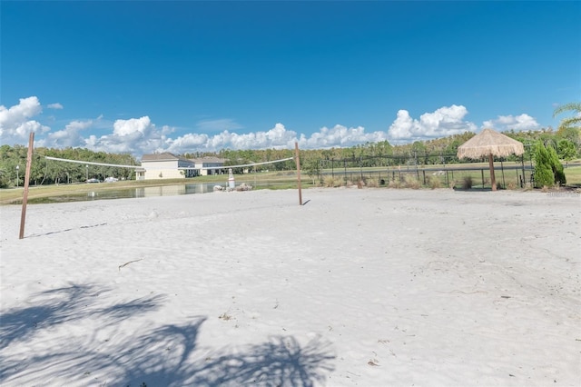 surrounding community featuring volleyball court