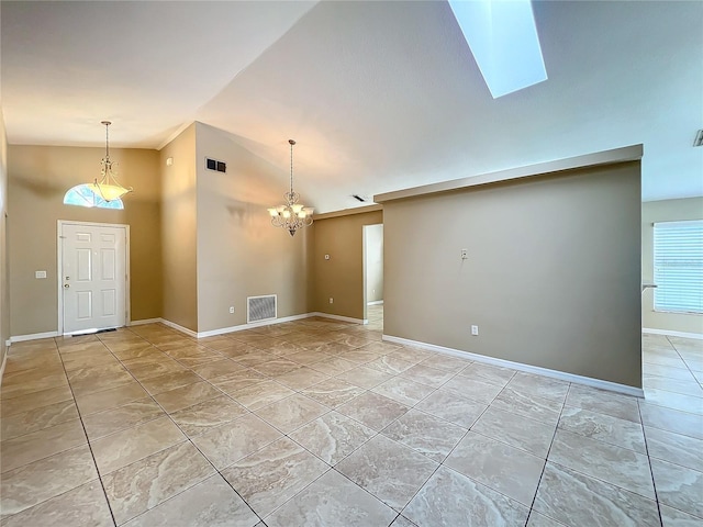 interior space with lofted ceiling