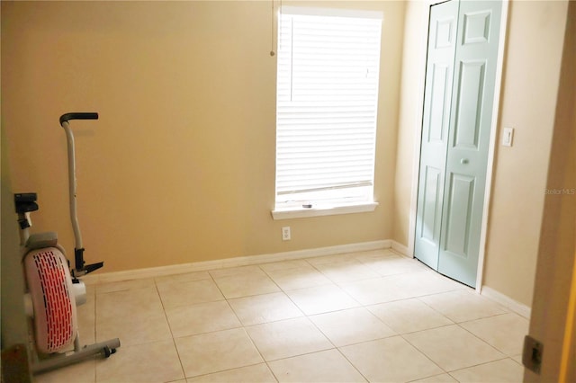 interior space with light tile patterned floors