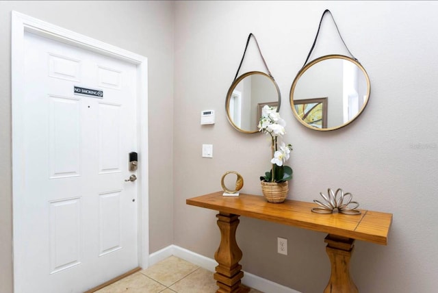 view of tiled entrance foyer