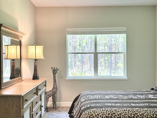 bedroom with carpet floors and multiple windows