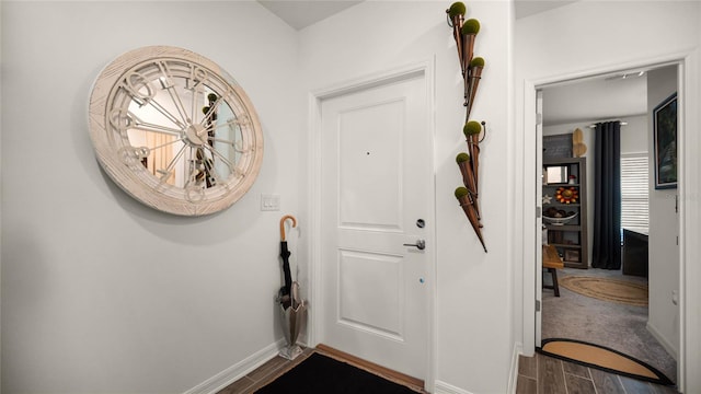 entryway featuring hardwood / wood-style flooring