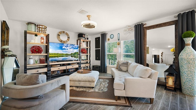 living room featuring hardwood / wood-style floors