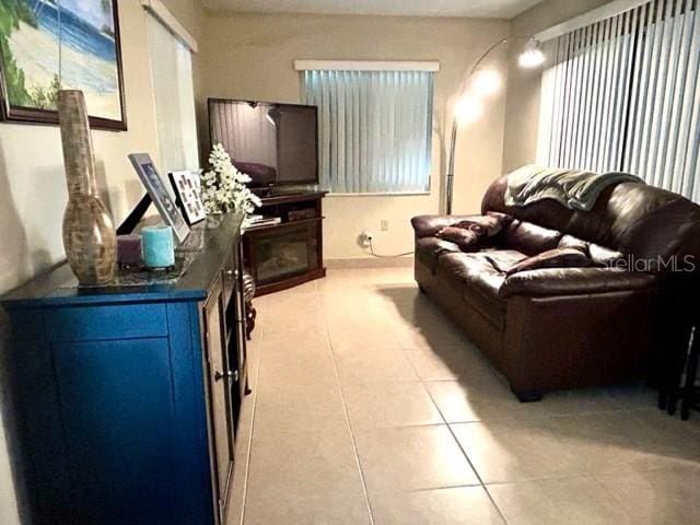 view of tiled living room