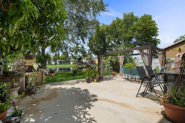 view of patio with fence