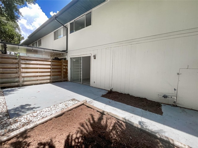 view of home's exterior with a patio area