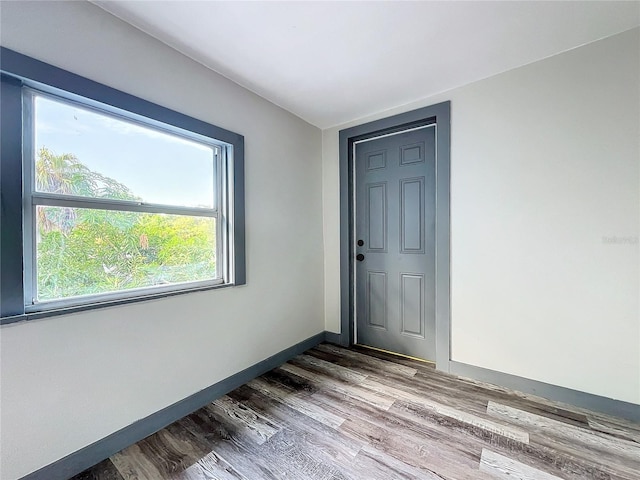 unfurnished room featuring wood-type flooring