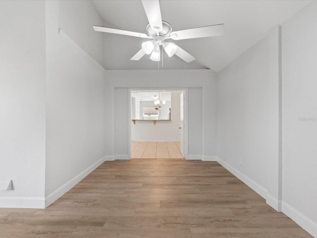 interior space featuring a chandelier and light wood-type flooring