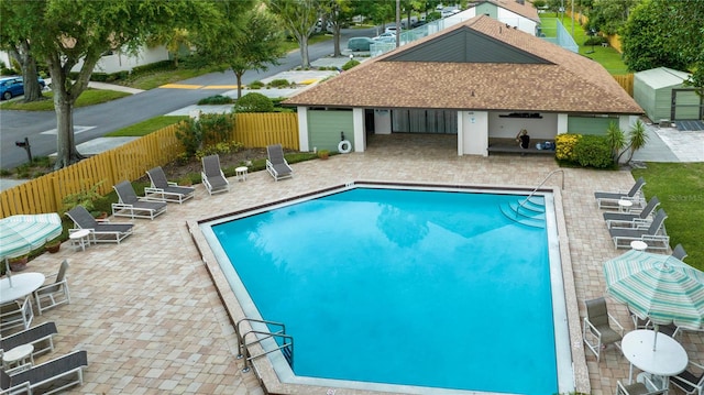 view of pool featuring a patio area