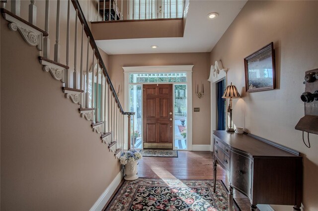 foyer featuring hardwood / wood-style flooring