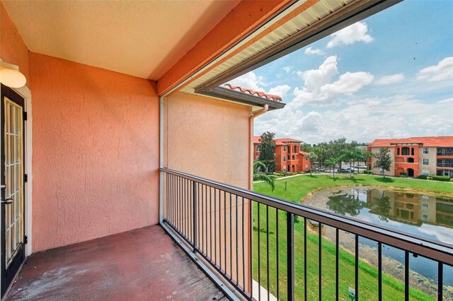 balcony with a water view