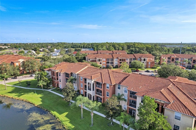 drone / aerial view with a residential view