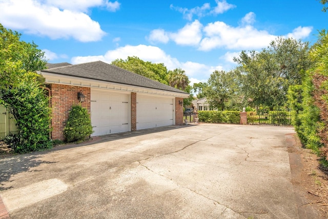 view of garage