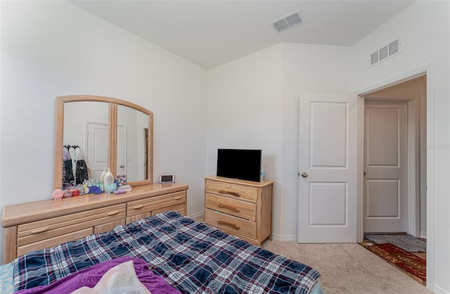 bedroom with carpet flooring and a closet