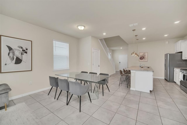 view of tiled dining area