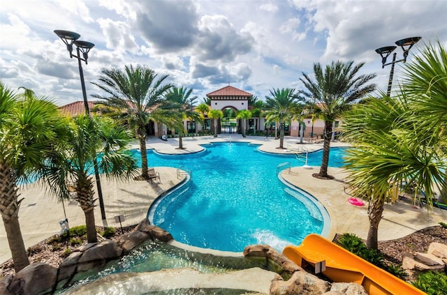 view of pool with a patio