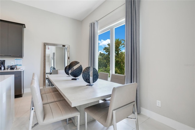 view of tiled dining space