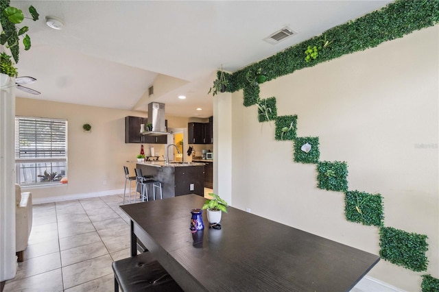 view of tiled dining area