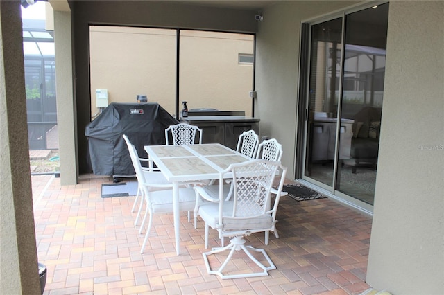 view of patio featuring grilling area