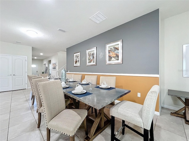 view of tiled dining space