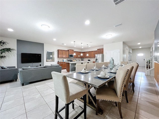 view of tiled dining space