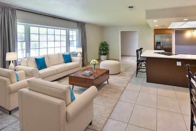 view of tiled living room