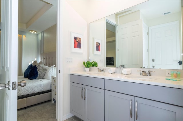 bathroom featuring dual bowl vanity