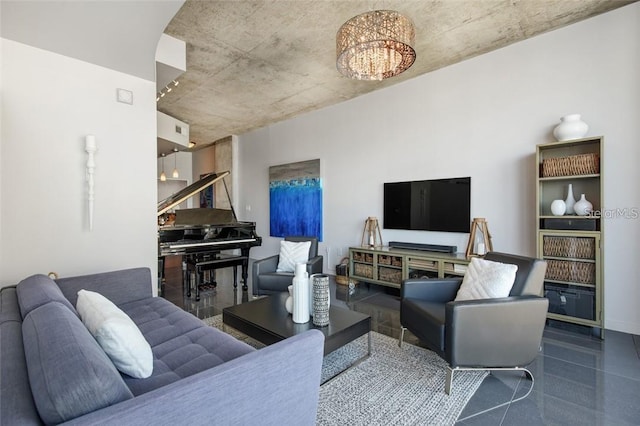 155 S Court Ave Unit 1610, Orlando, FL 32801 - living room featuring a chandelier