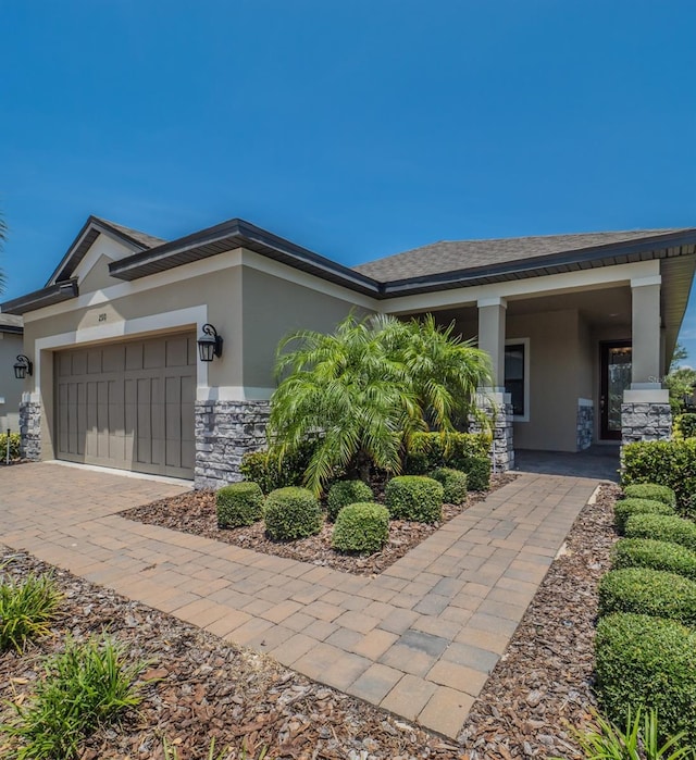 view of front of home featuring a garage