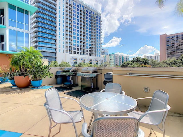 view of patio featuring area for grilling