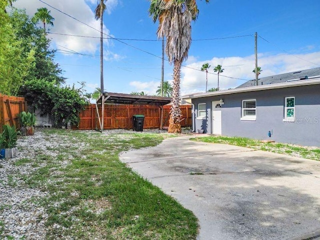 view of yard with a patio